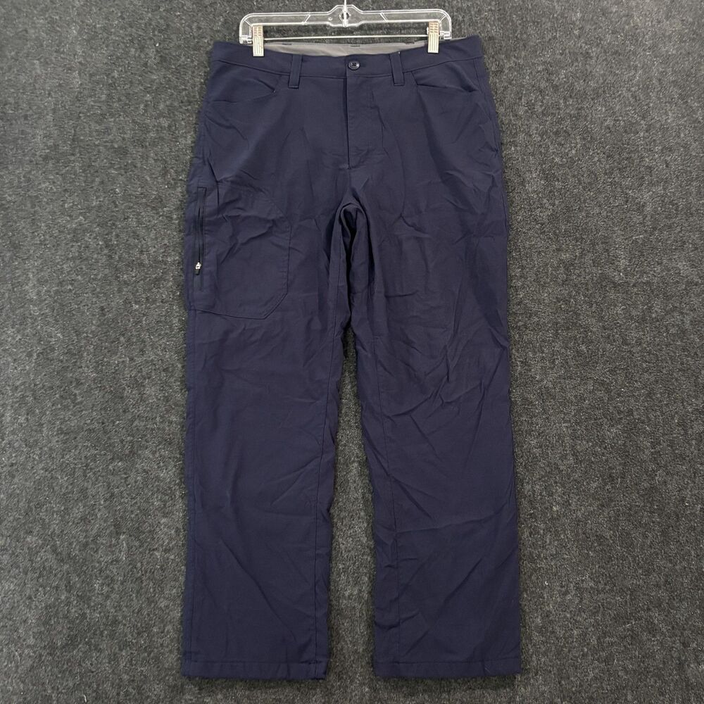 Eddie Bauer Pants Mens 36x30 Navy Fleece Lined Tech Softshell Hiking Winter